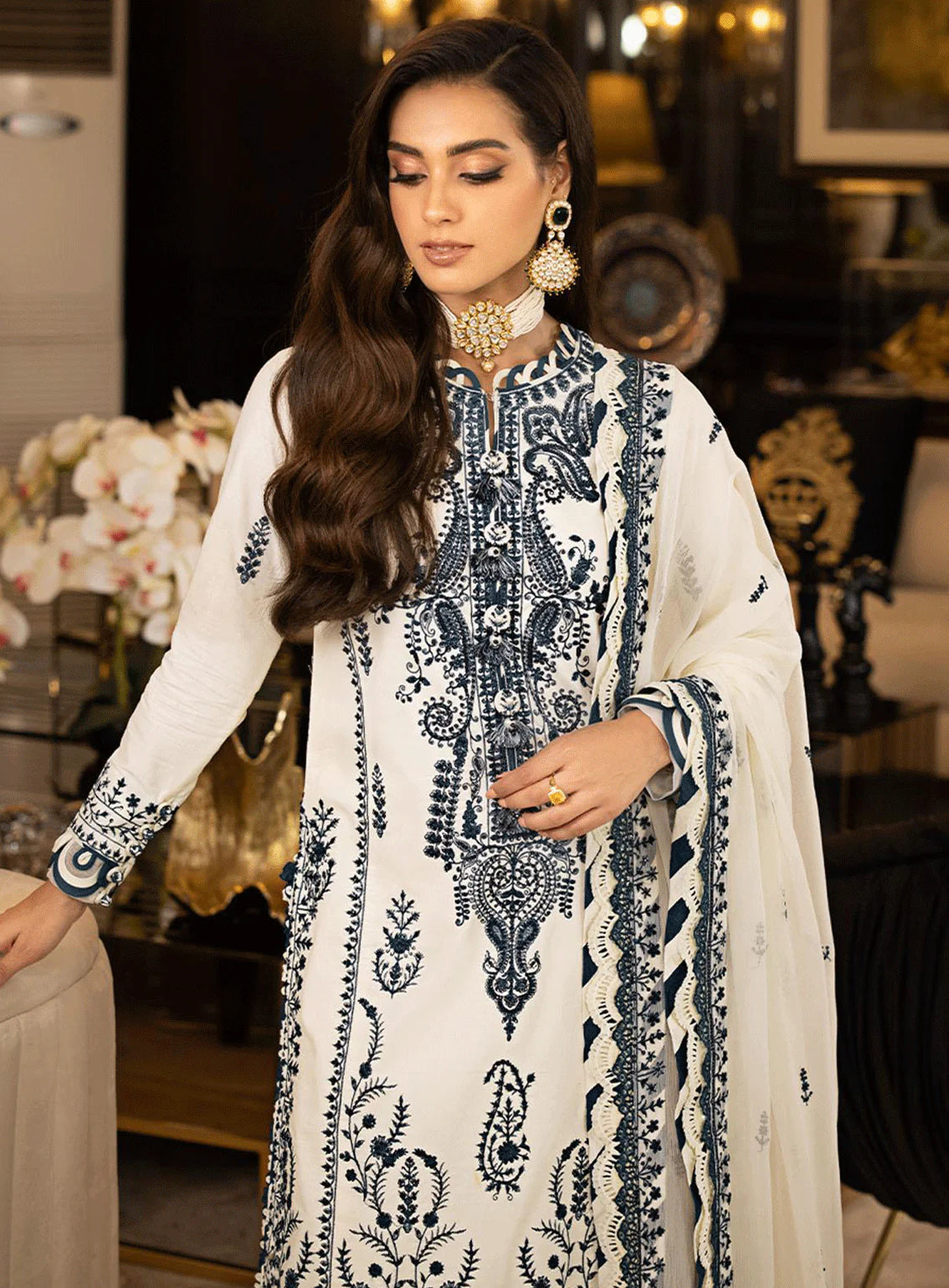 Asim Jofa Fancy Wedding Chiffon 3 Piece | AJ101