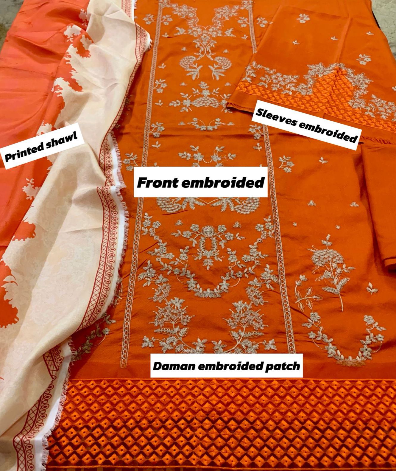 Maria.B. Dhanak Embroidered 3 Piece | MB107