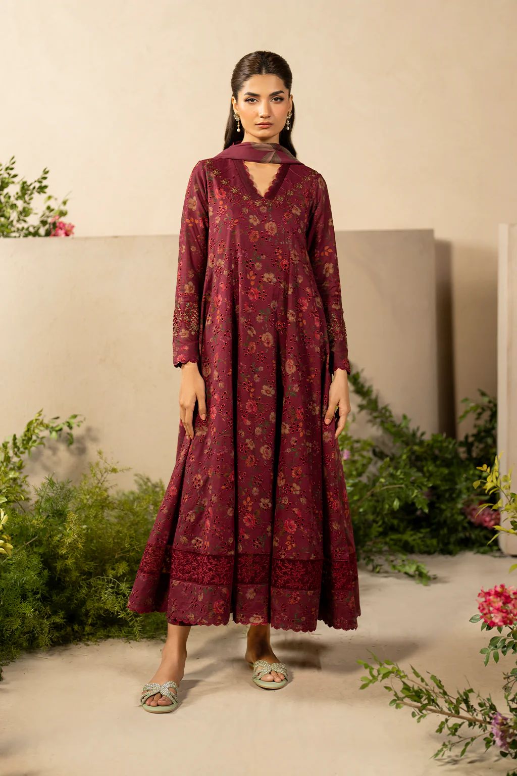 Iznik Dhanak Embroidered 3 Piece | IZ122