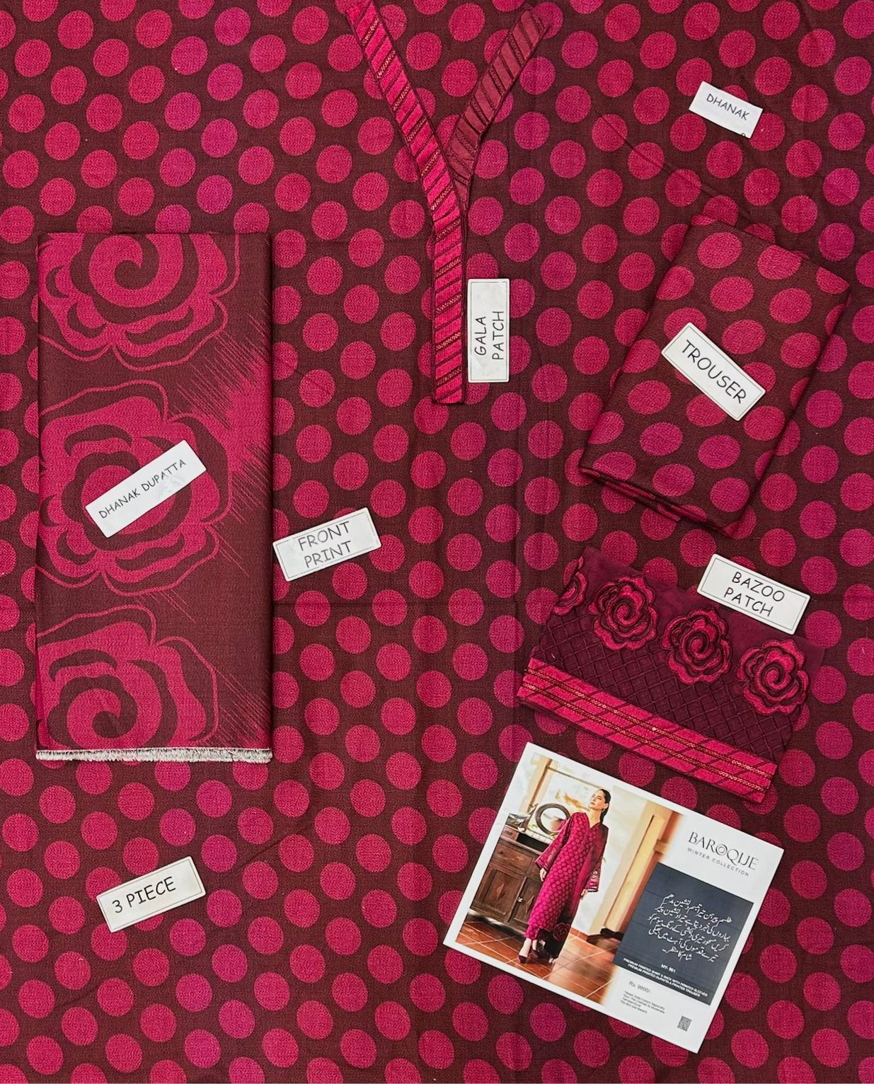 Baroque Dhanak Embroidered 3 Piece | BQ126