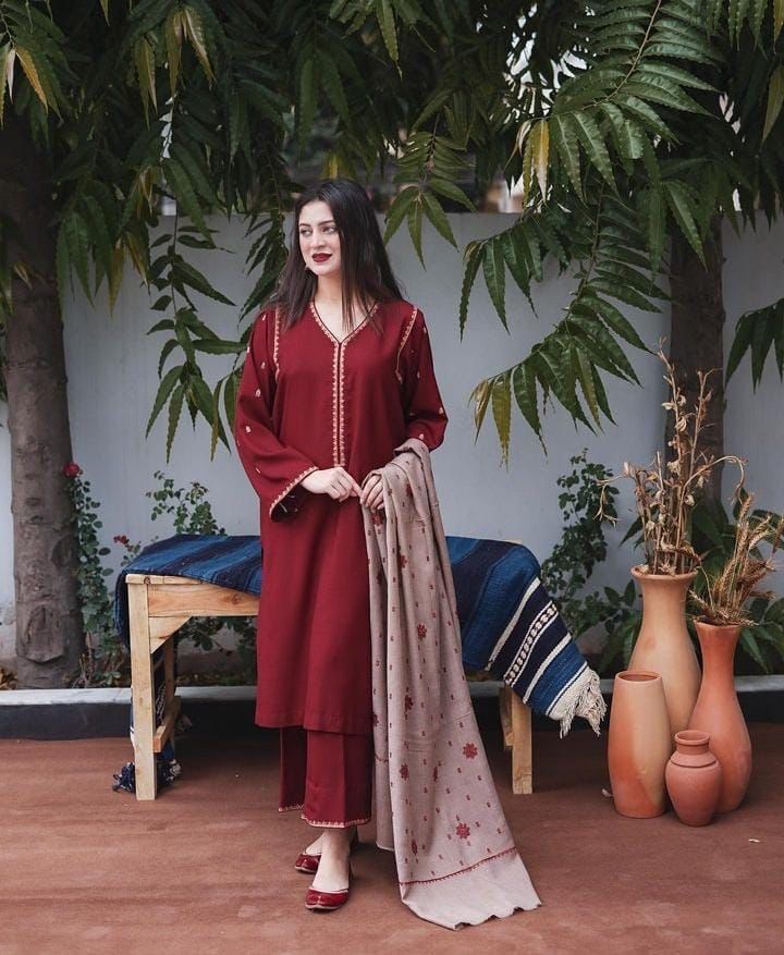 Aisling Dhanak Embroidered 3 Piece | AL111