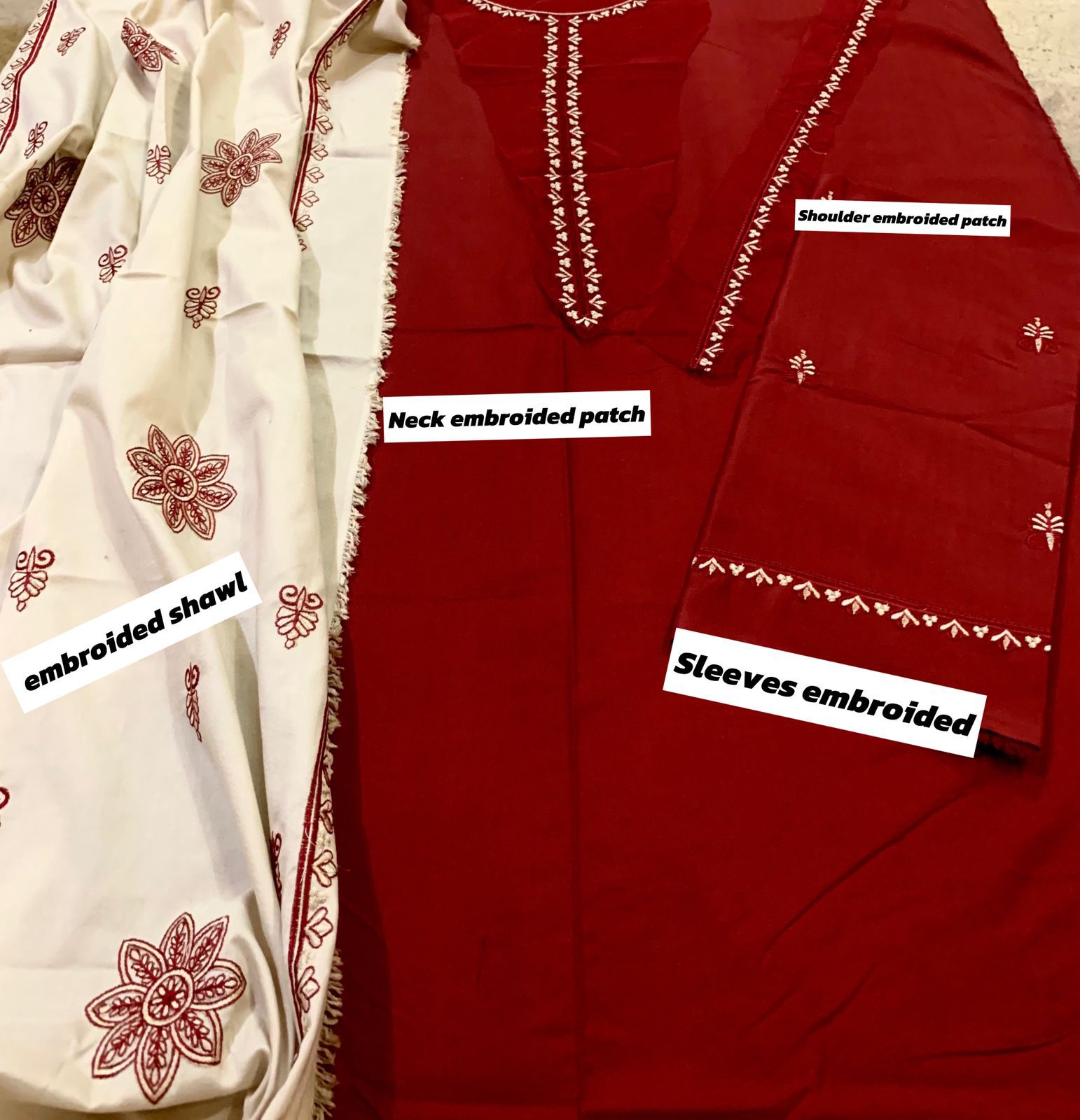 Aisling Dhanak Embroidered 3 Piece | AL111