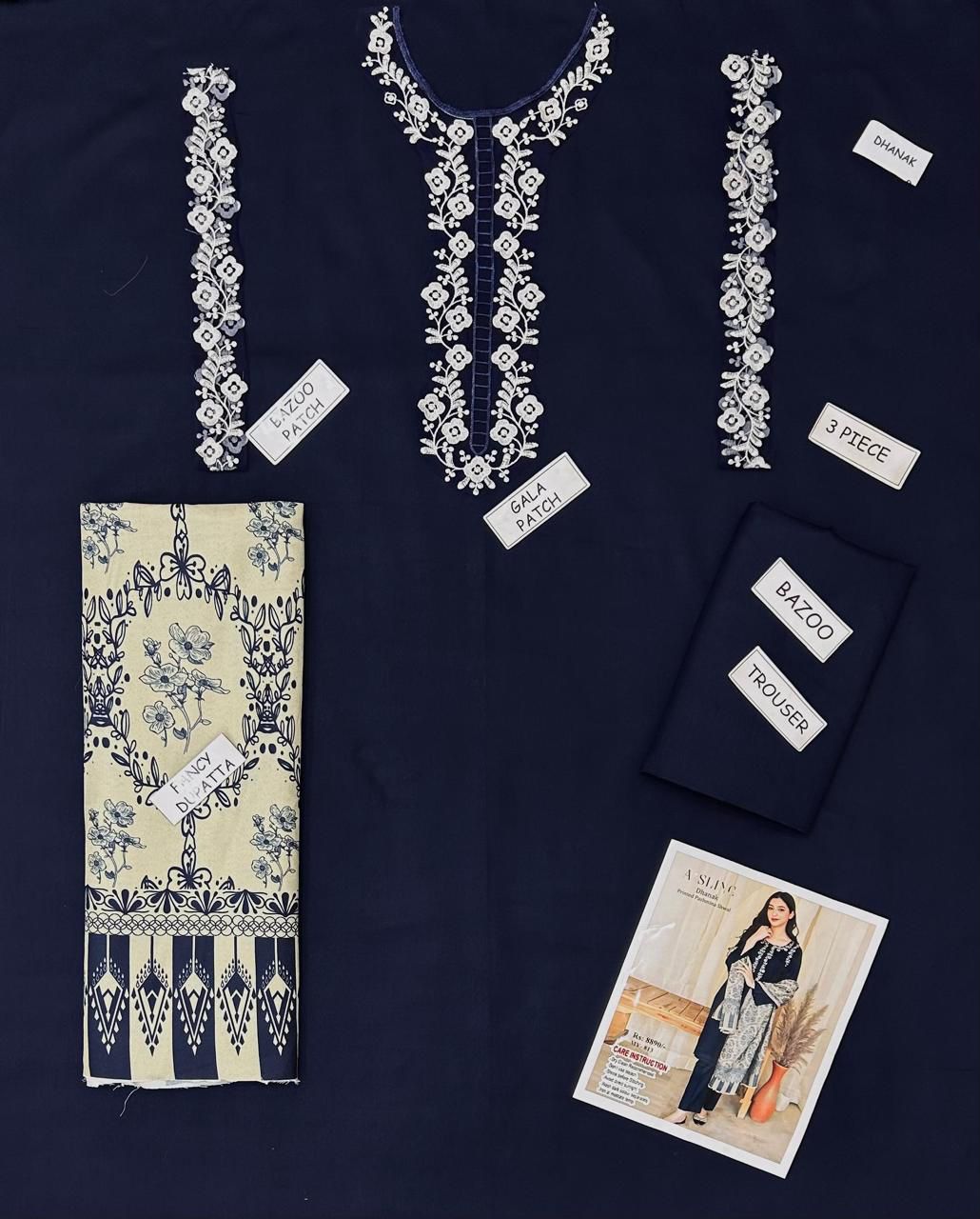 Aisling Dhanak Embroidered 3 Piece | AL110