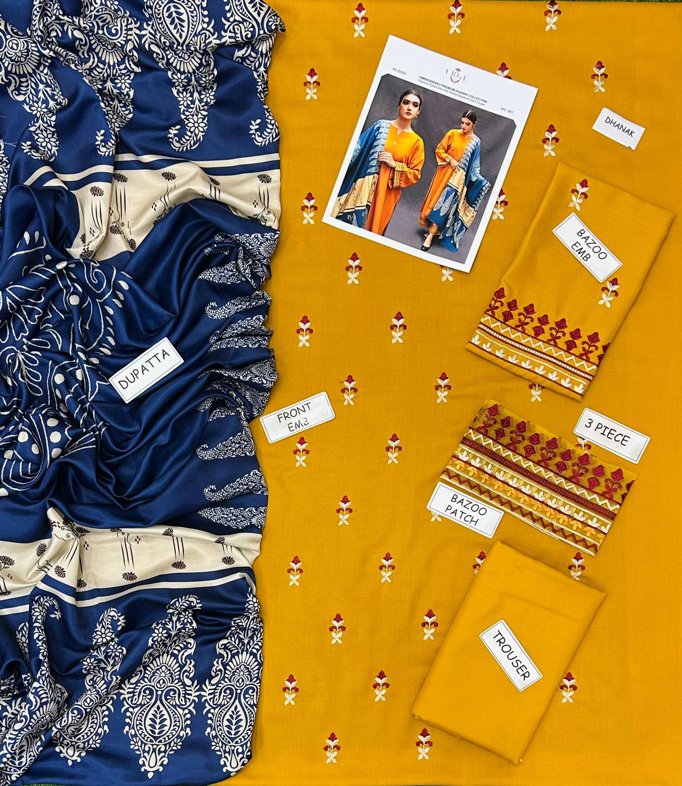 Urge Dhanak Embroidered 3 Piece | UG101