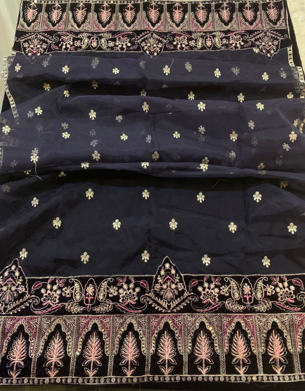 Baroque Velvet Embroidered 3 Piece | BQ129