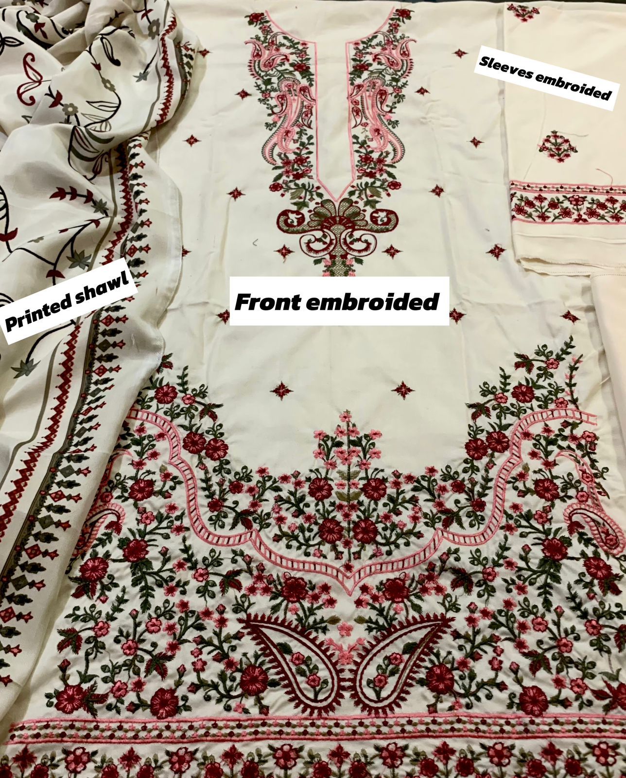 Asimjofa Dhanak Embroidered 3 Piece | AJ102