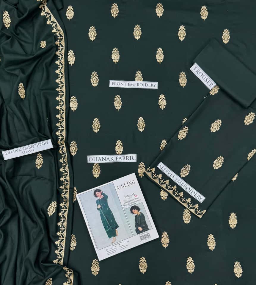 Aisling Dhanak Embroidered 3 Piece | AL142