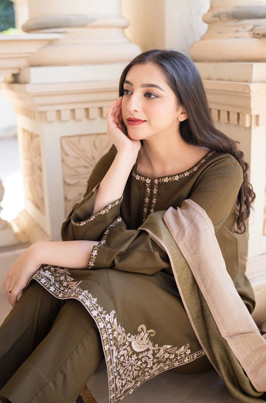 Aisling Dhanak Embroidered 3 Piece | AL143