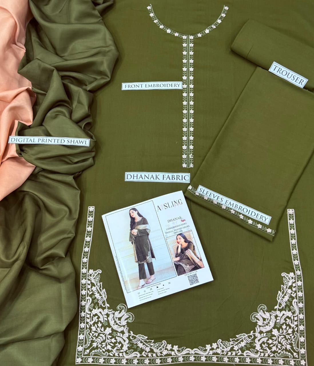 Aisling Dhanak Embroidered 3 Piece | AL143