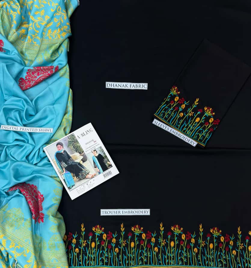 Aisling Dhanak Embroidered 3 Piece | AL147
