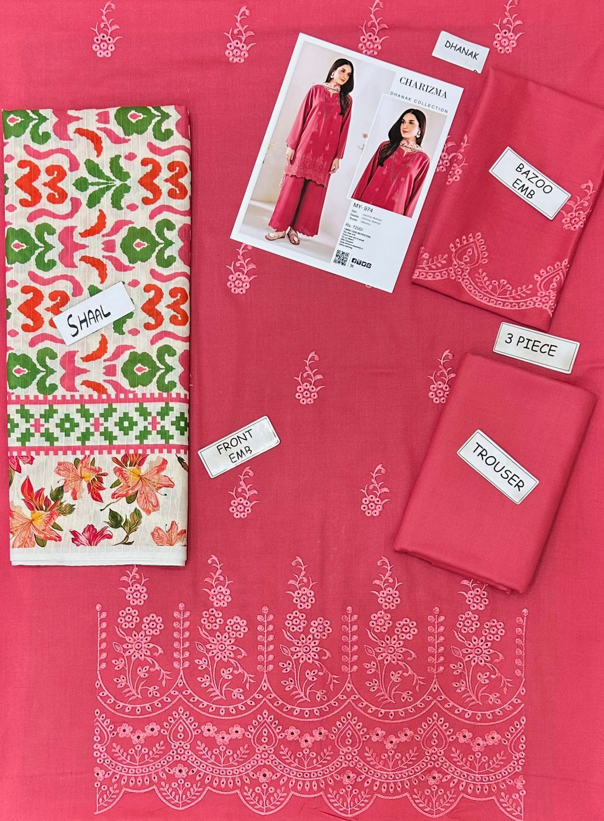 Aisling Dhanak Embroidered 3 Piece | AL131