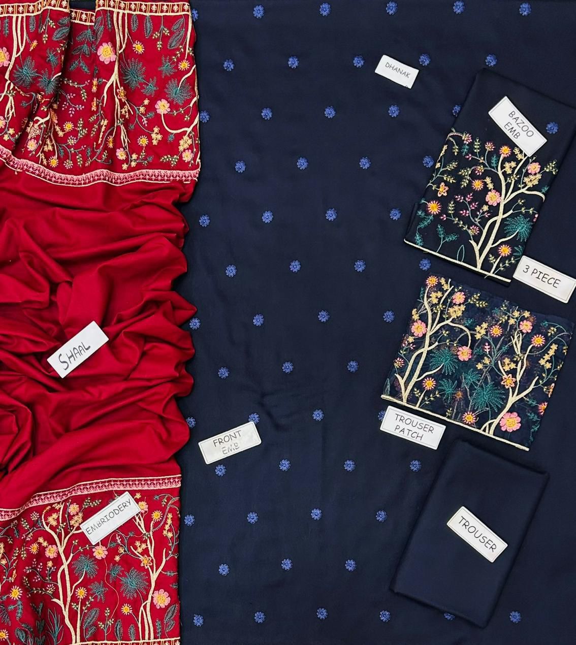 Sapphire Dhanak Embroidered 3 Piece | SP113