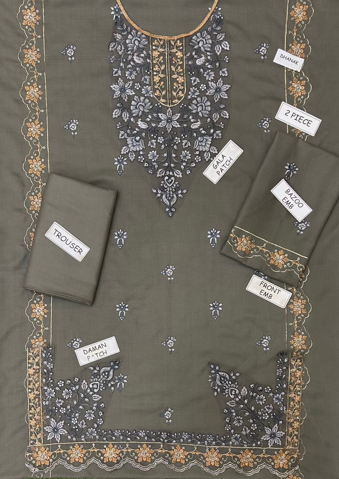 Maria.B Dhanak Embroidered 2 Piece | MB111