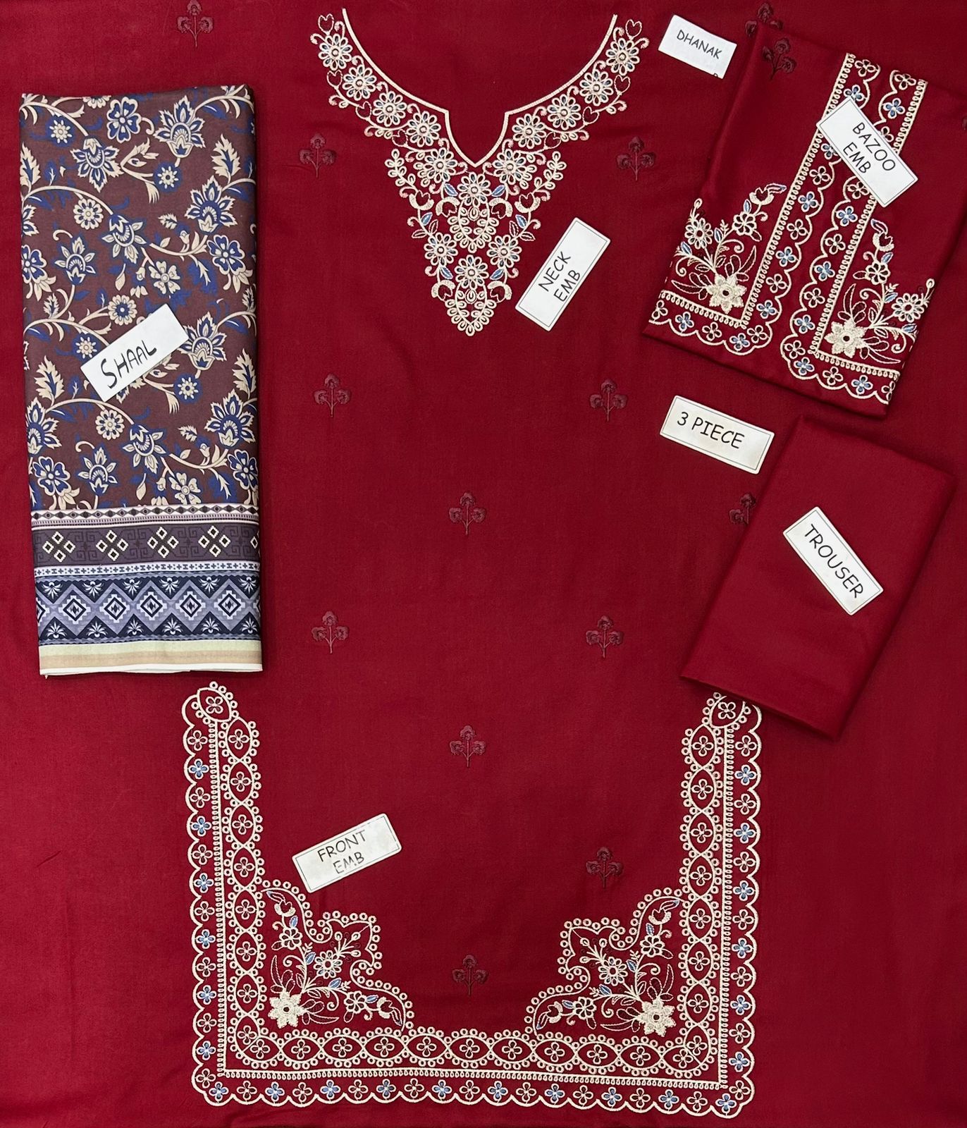 Ramsha Dhanak Embroidered 3 Piece | RH101