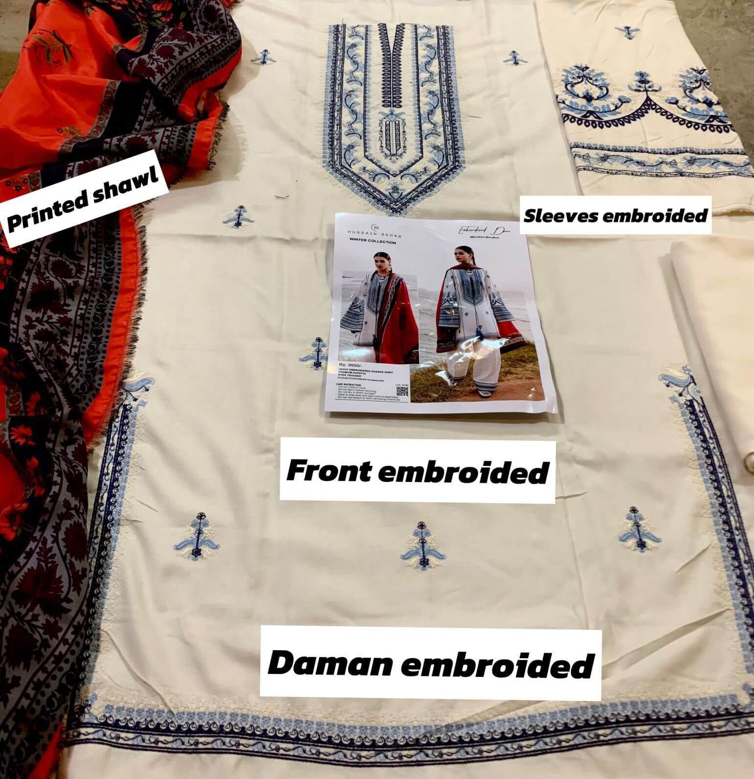 Laam Dhanak Embroidered 3 Piece | LM101