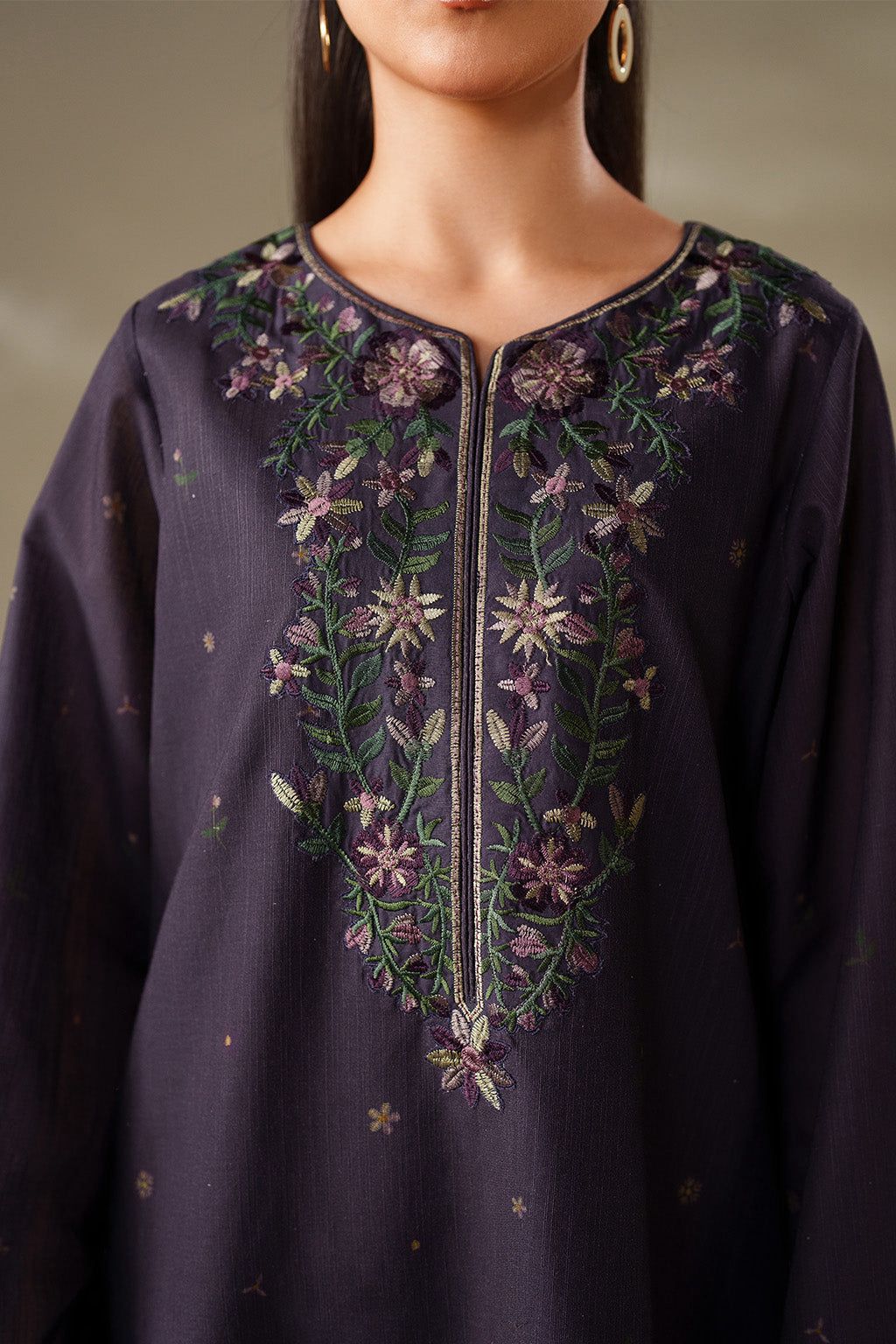 Iznik Dhanak Embroidered 3 Piece | IZ123