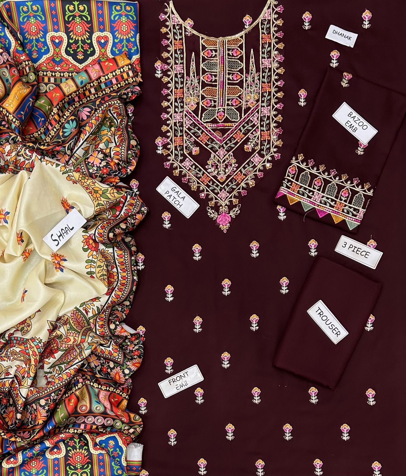 Zara Dhanak Embroidered 3 Piece | ZR108