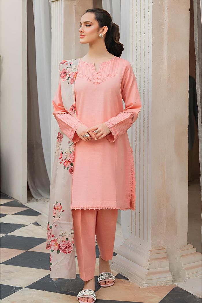 Zara Dhanak Embroidered 3 Piece | ZR107