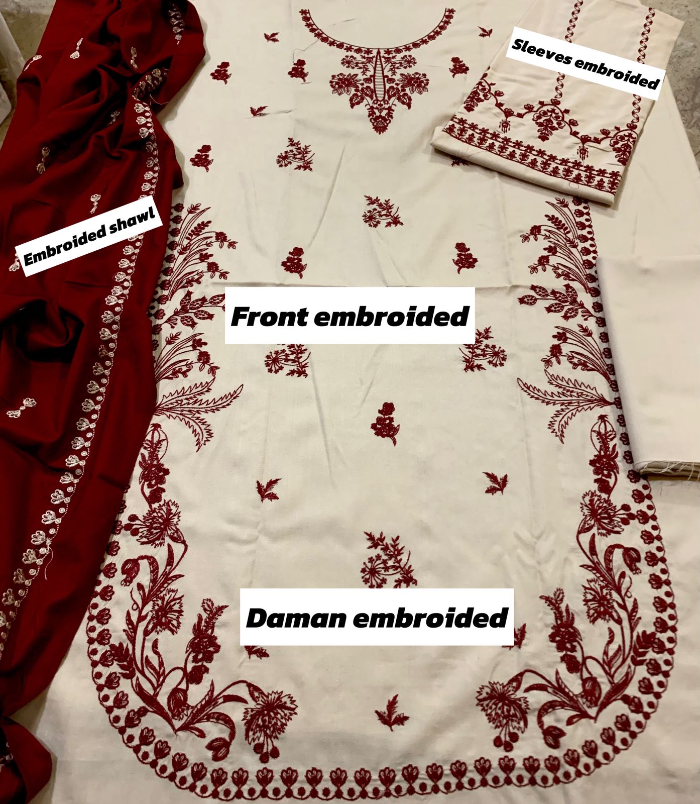 Batik Dhanak Embroidered 3 Piece | BK103