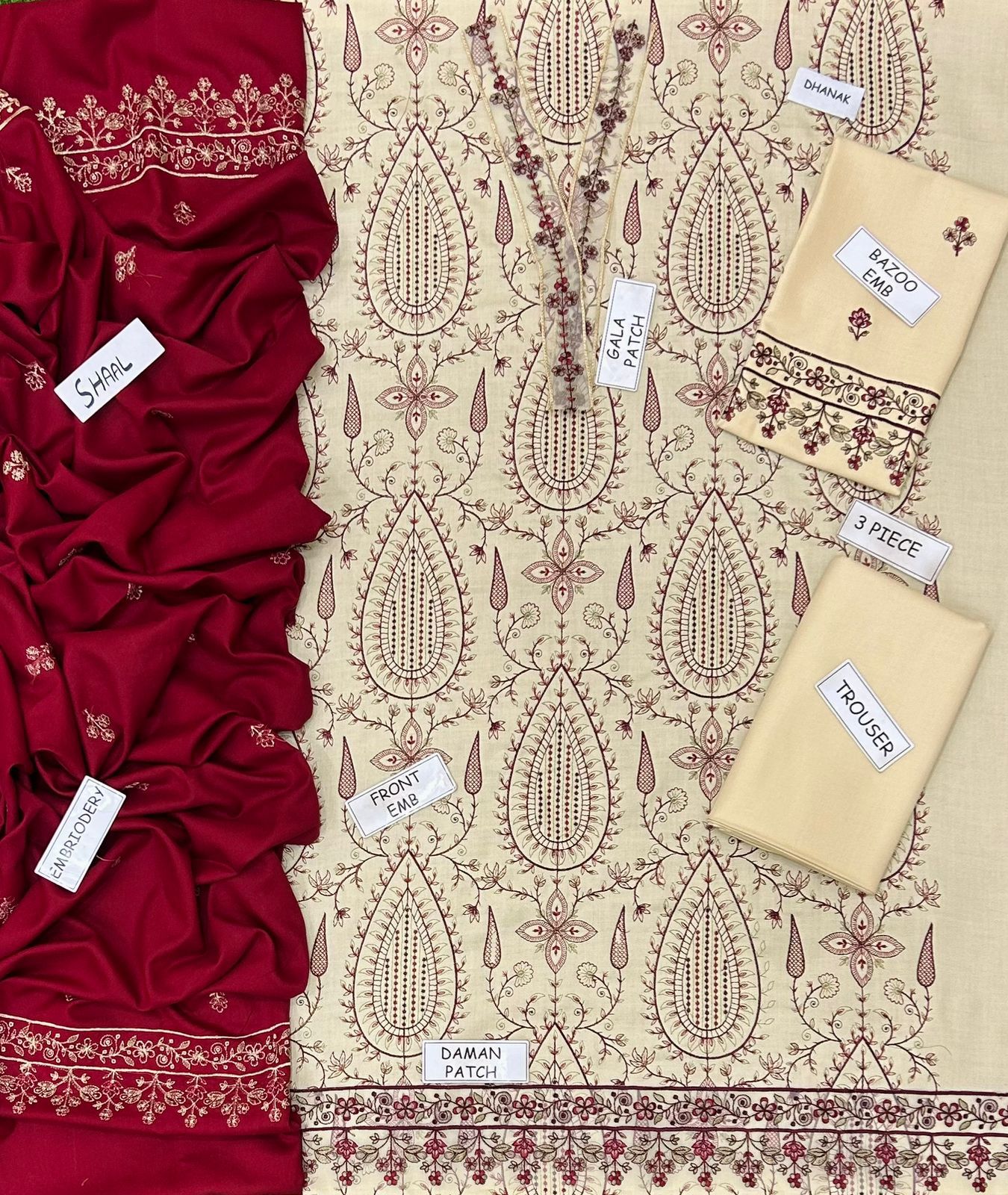 Zara Dhanak Embroidered 3 Piece | ZR115