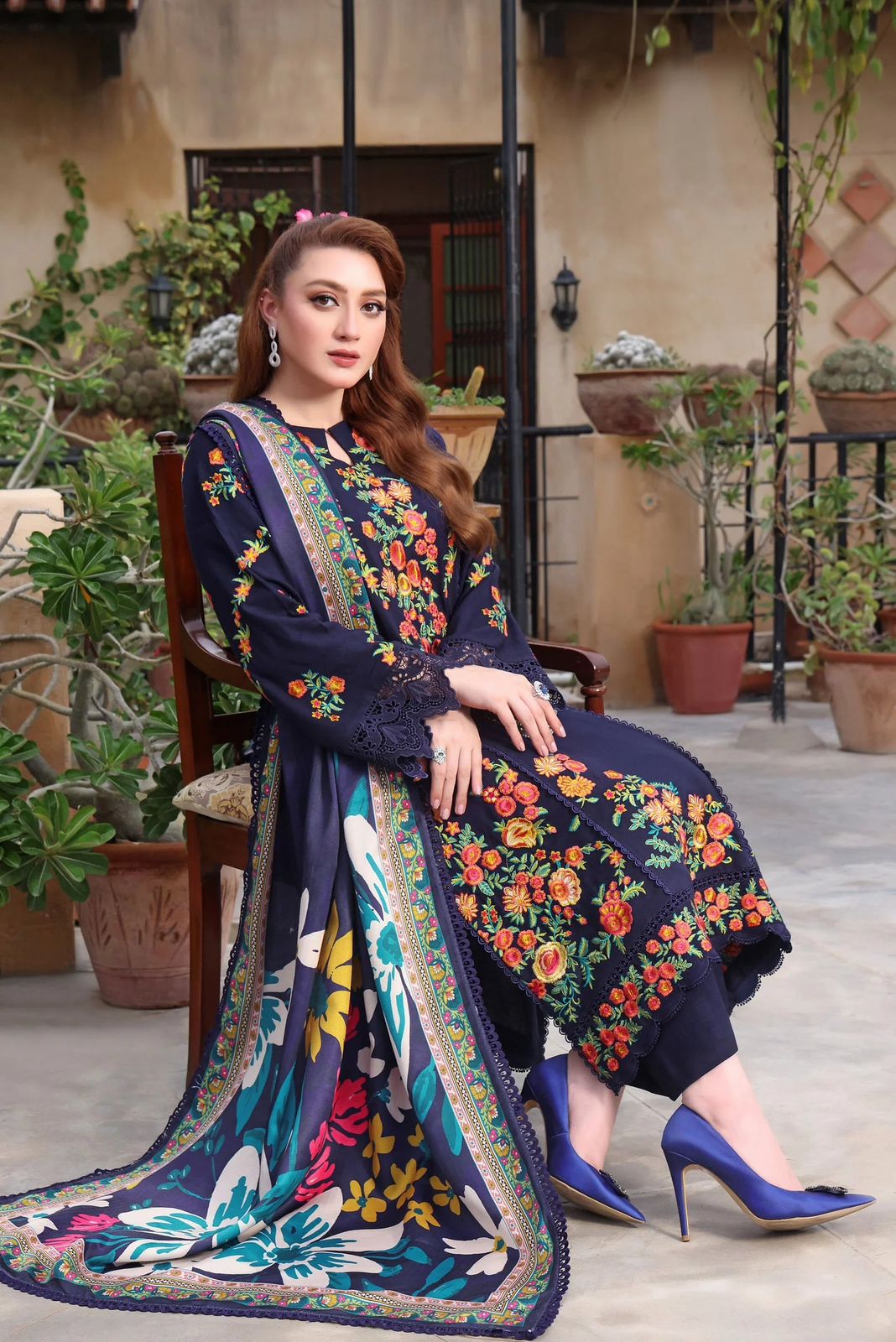 Asimjofa Dhanak Embroidered 3 Piece | AJ104