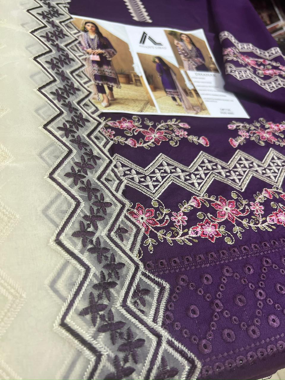 Adnan Libas Dhanak Embroidered 3 Piece | NL100