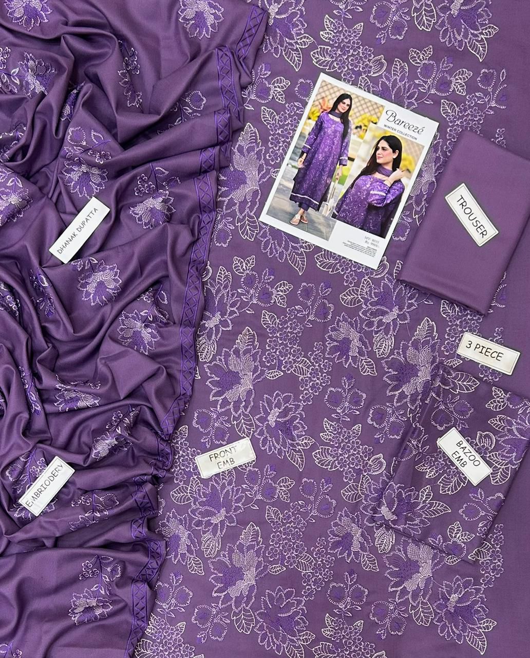 Bareeze Dhanak Embroidered 3 Piece | BZ115
