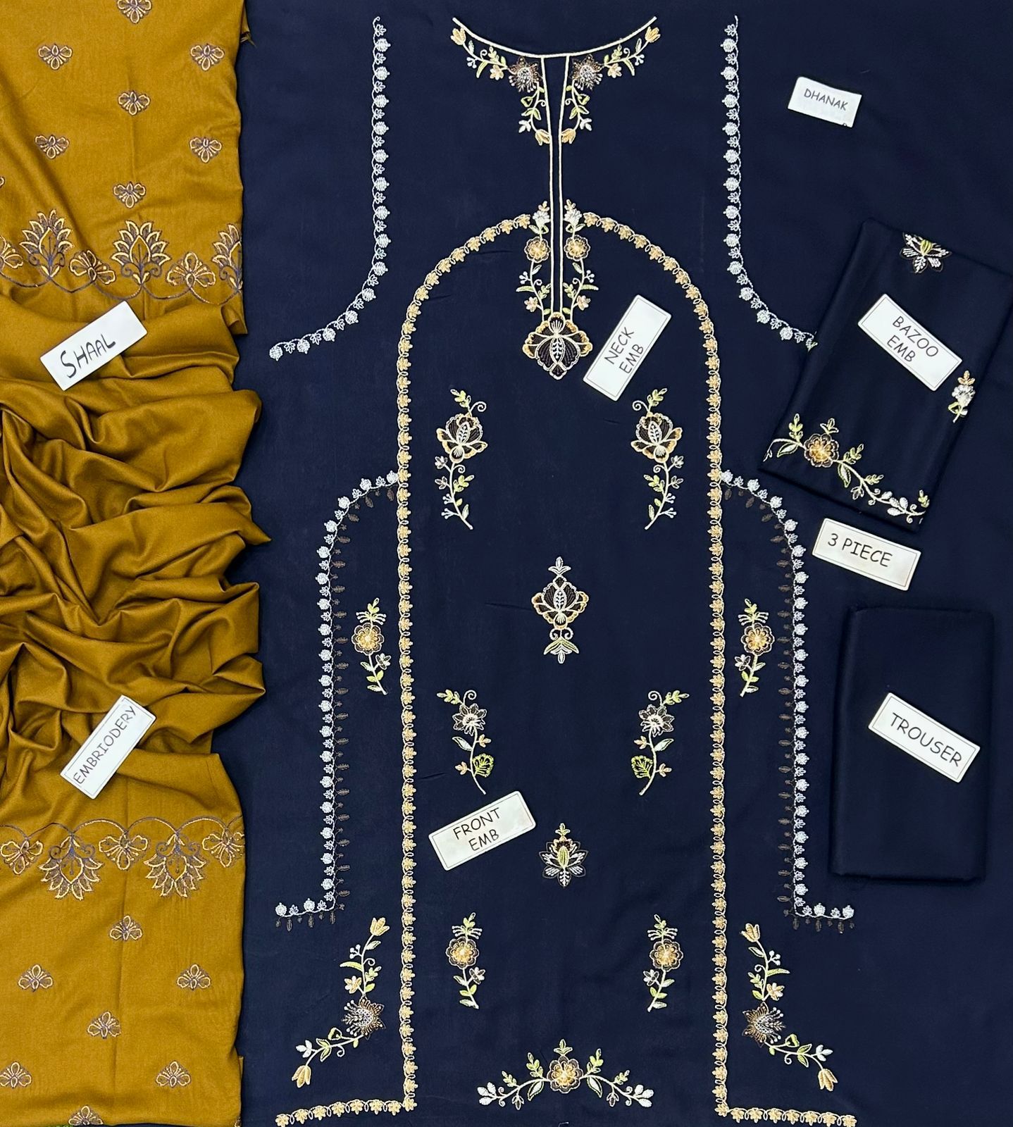 Zara Dhanak Embroidered 3 Piece | ZR115