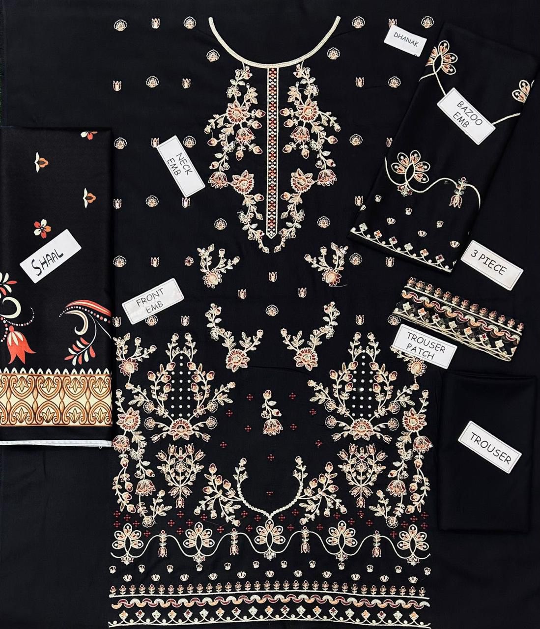 Aneela Dhanak Embroidered 3 Piece | AN113