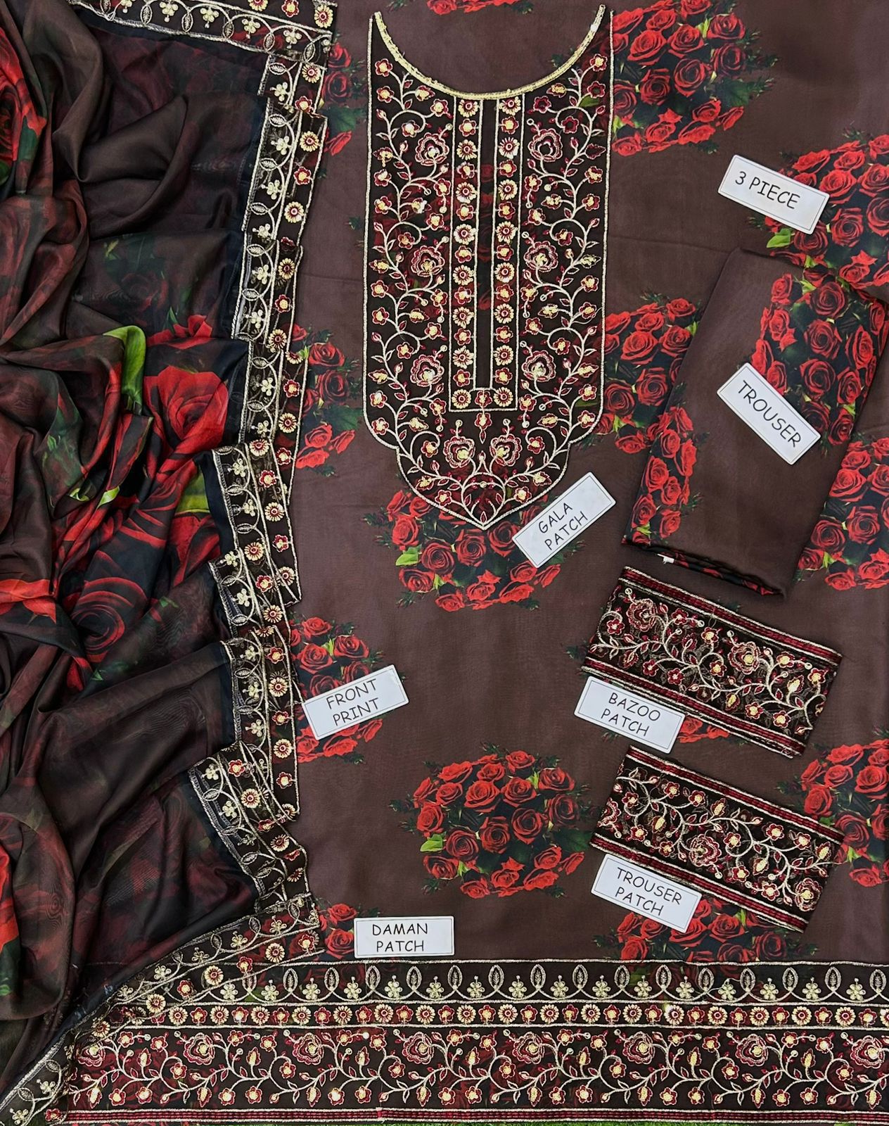 Laam Silk Embroidered 3 Piece | LM101