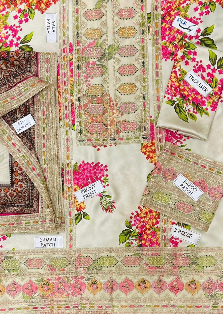 Aneela Silk Embroidered 3 Piece | AN116