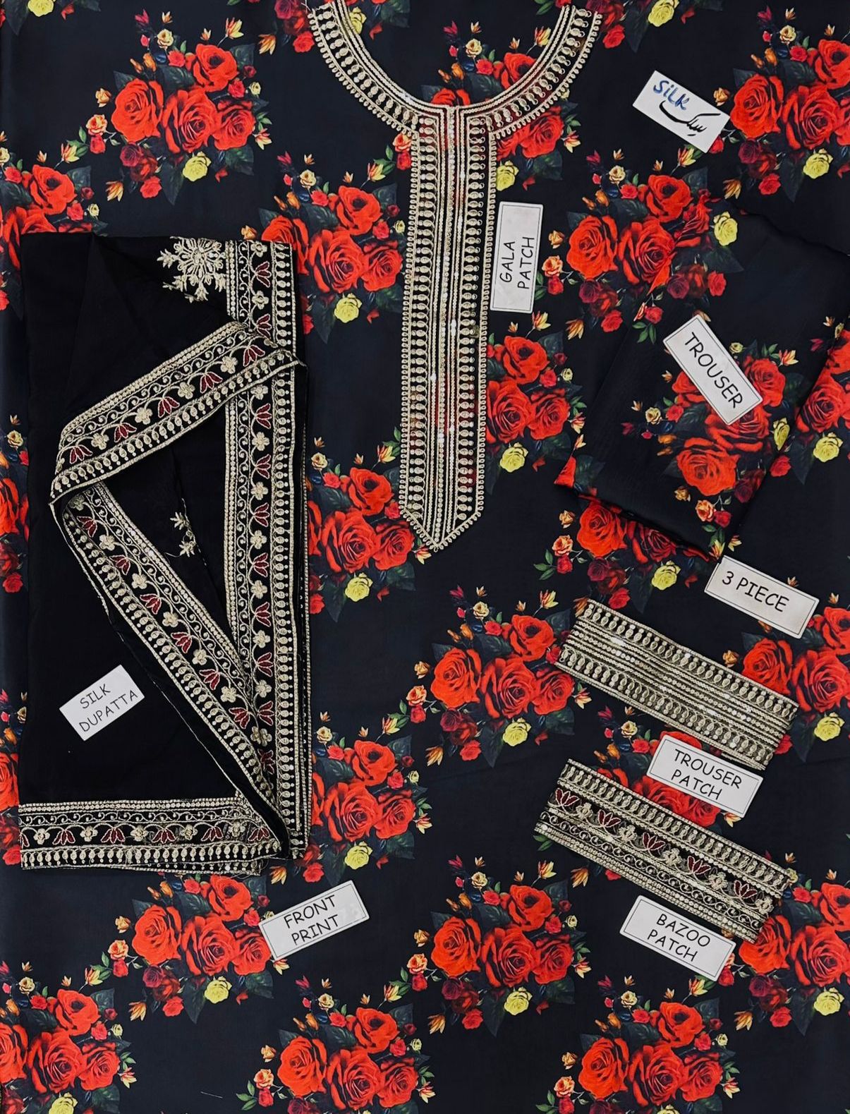 Zainab Chottani Silk Embroidered 3 Piece | ZC101