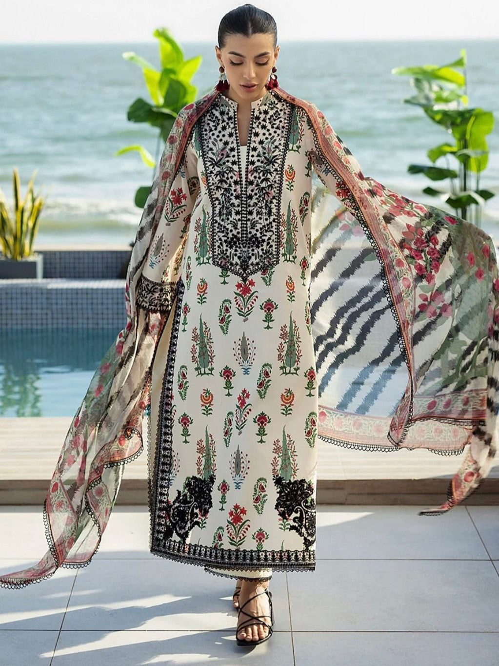 Zainab Chottani Silk Embroidered 3 Piece | ZC100