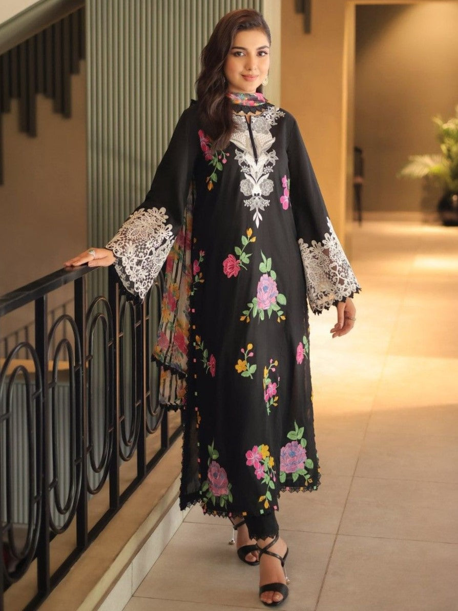 Aneela Silk Embroidered 3 Piece | AN115