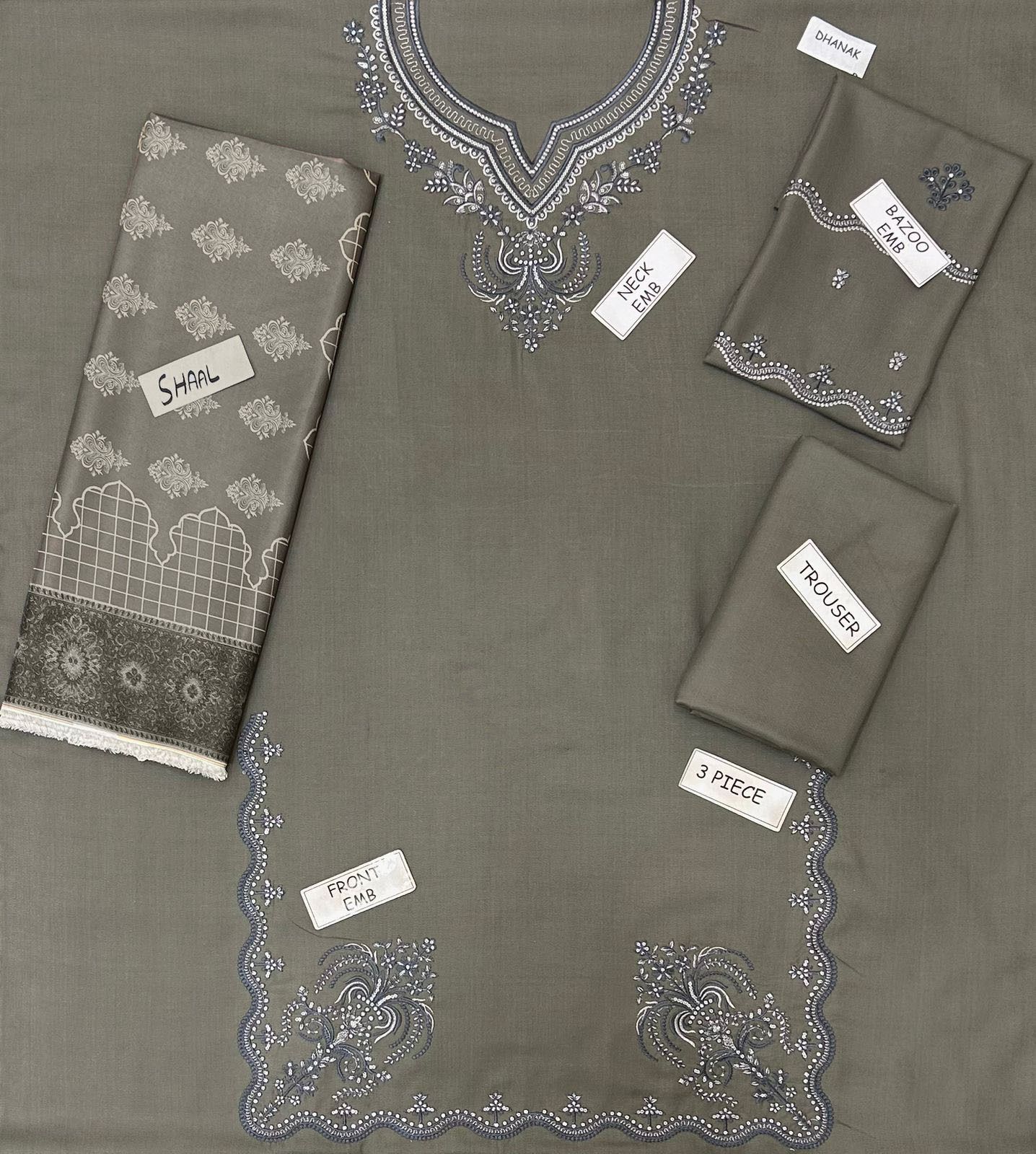 Zara Dhanak Embroidered 3 Piece | ZR119