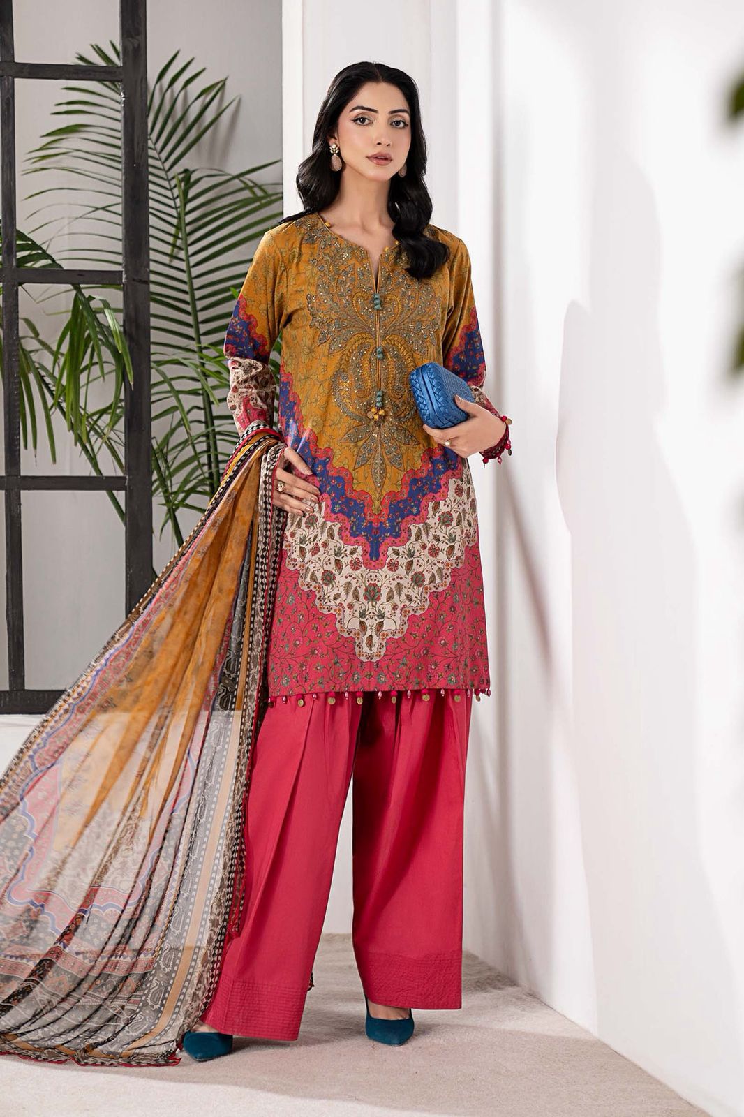 Maria B Lawn Embroidered 3 Piece | MB127