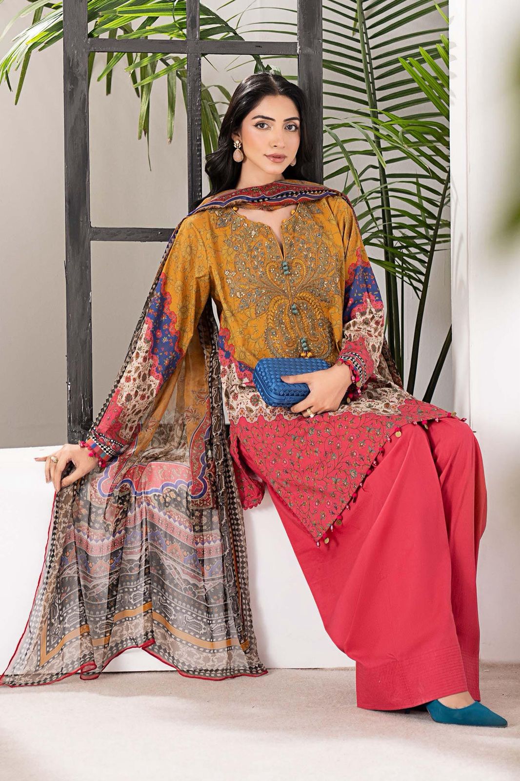 Maria B Lawn Embroidered 3 Piece | MB127