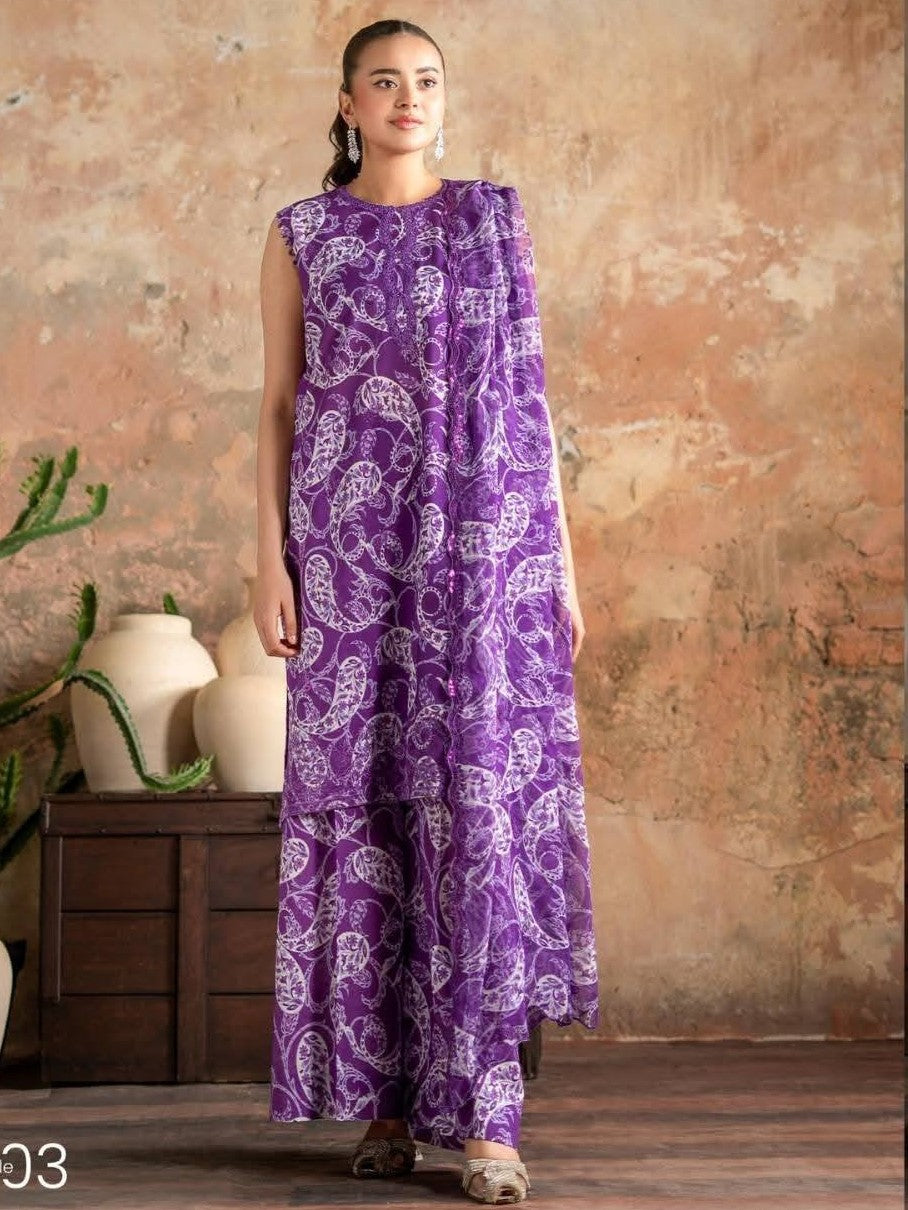 Gull Jee Lawn Digital Printed 3 Piece | GJ107