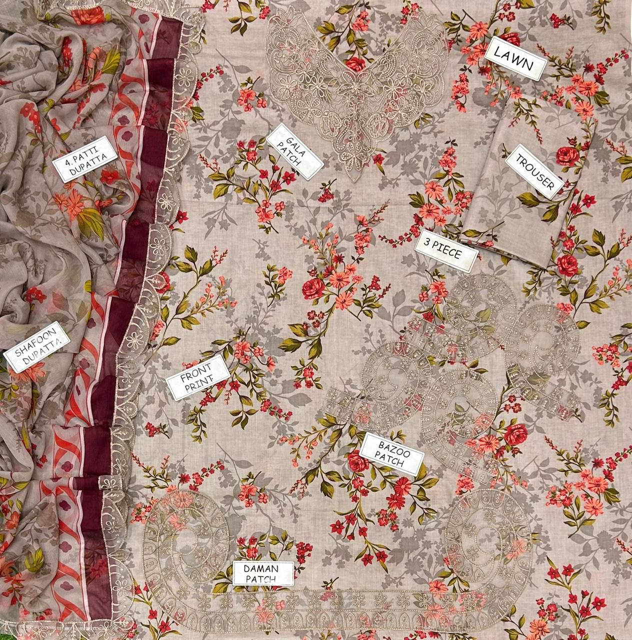 Adnan Libas Lawn Embroidered 3 Piece | NL110