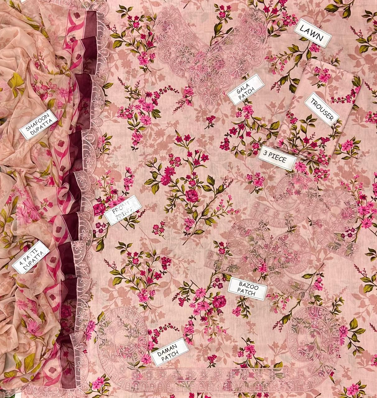 Adnan Libas Lawn Embroidered 3 Piece | NL110