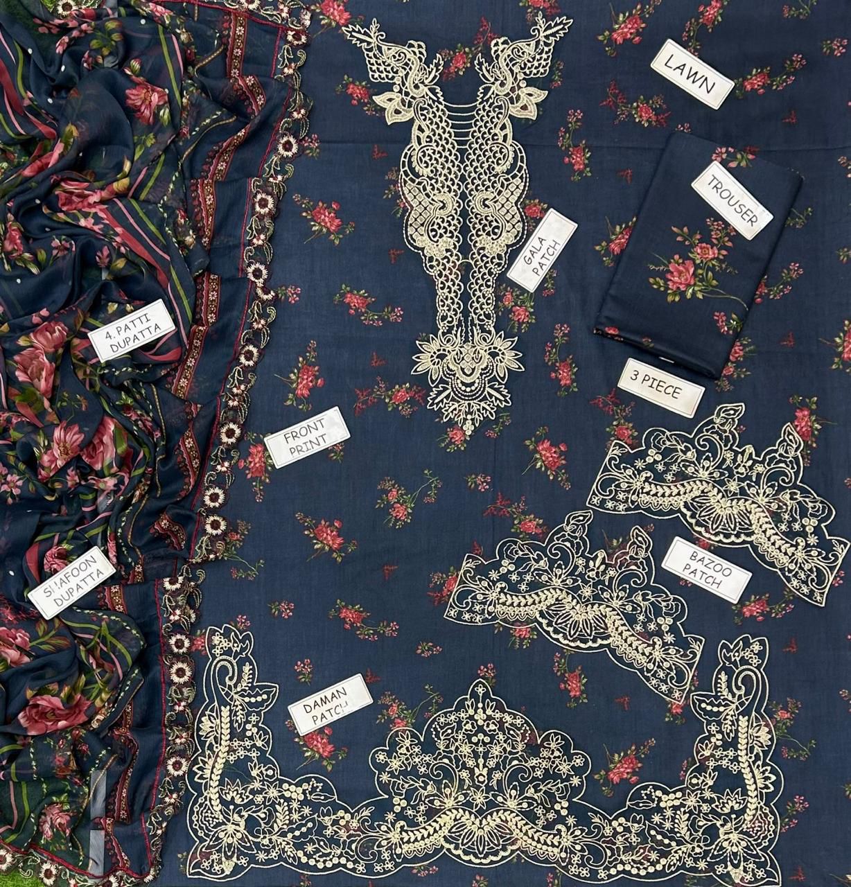 Iznik Lawn Embroidered 3 Piece | IZ111