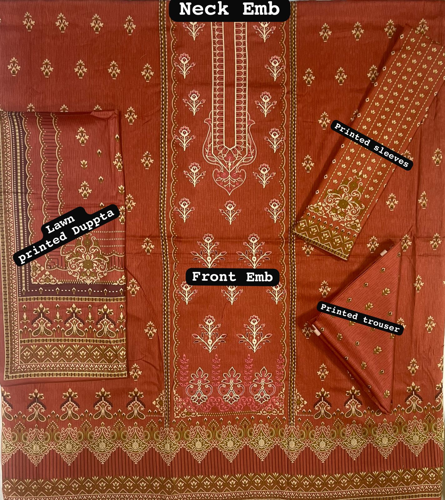 Asifa & Nabeel Lawn Embroidered 3 Piece | FL100