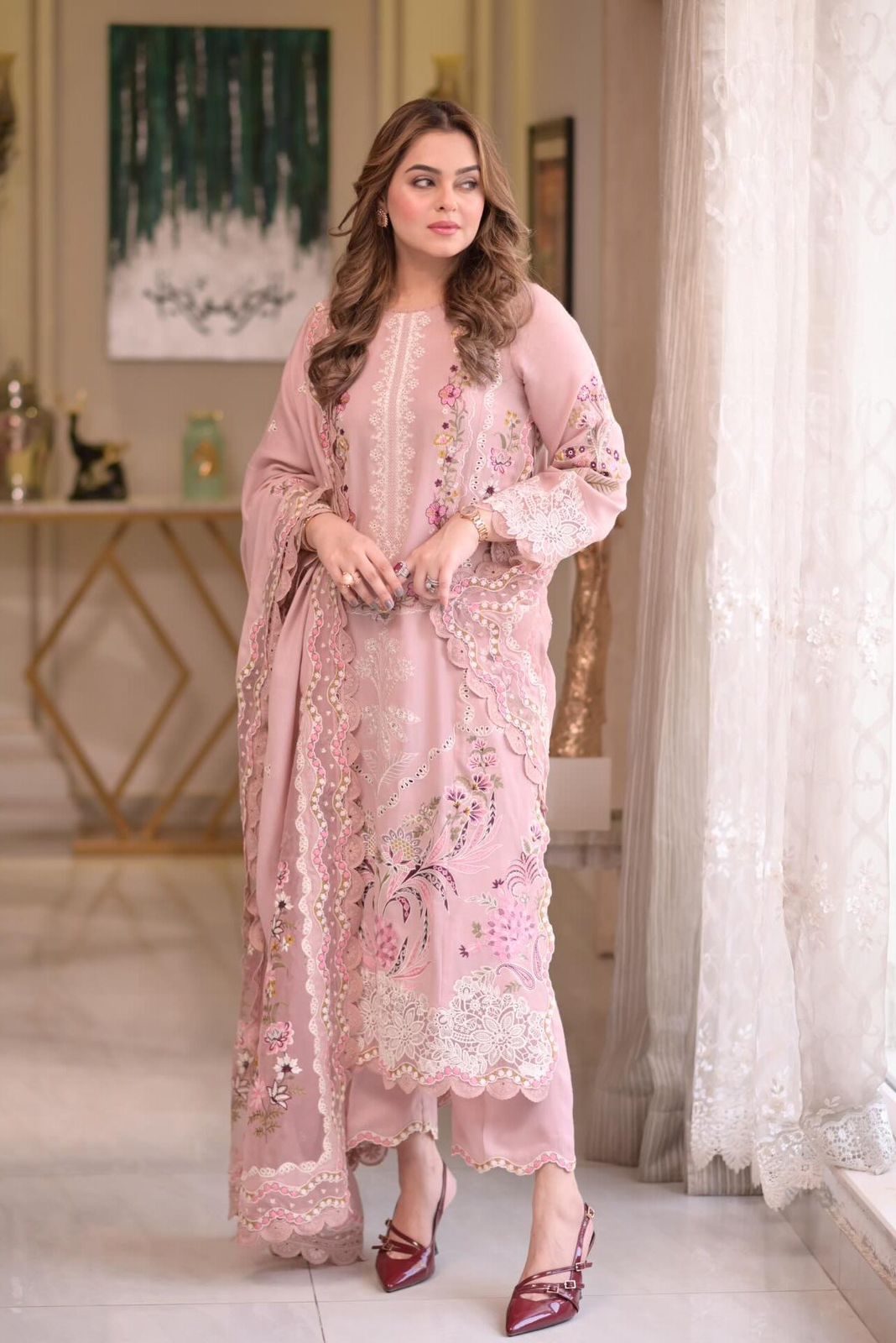 Aneela Lawn Embroidered 3 Piece | AN121