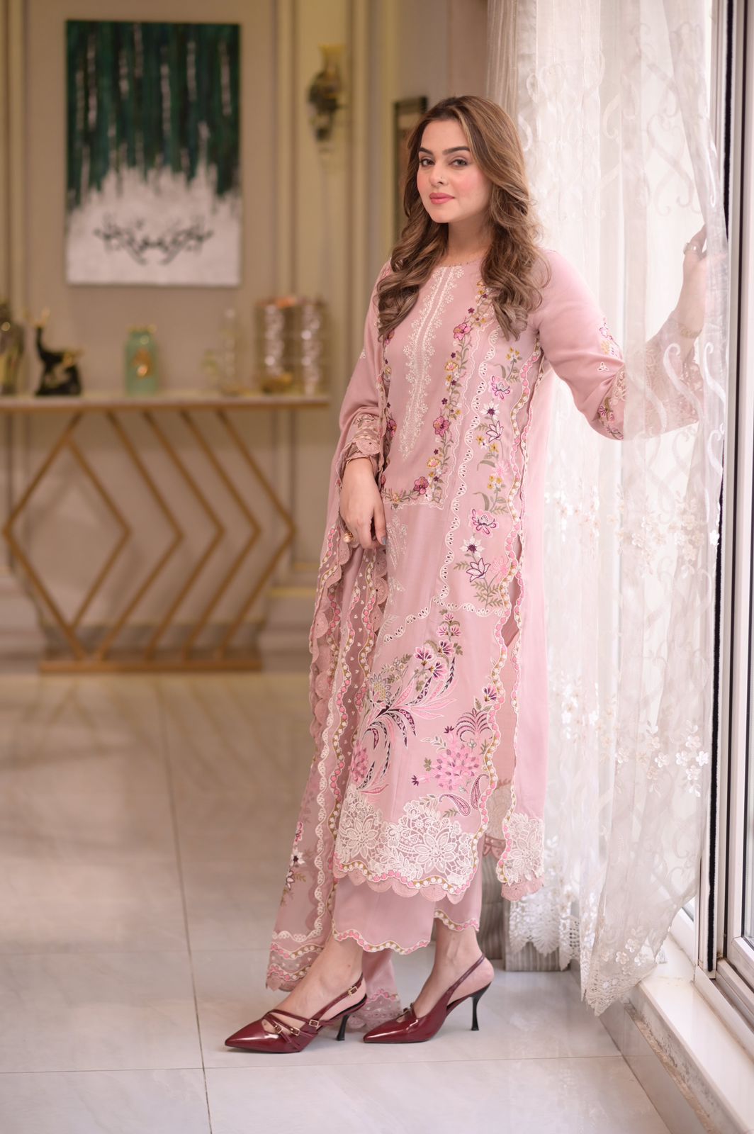 Aneela Lawn Embroidered 3 Piece | AN121