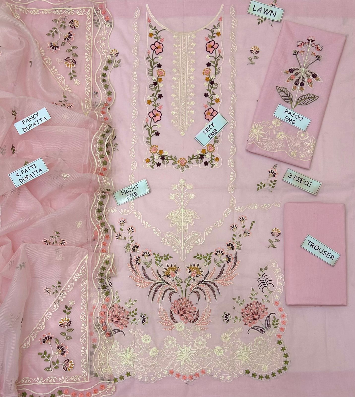 Aneela Lawn Embroidered 3 Piece | AN121