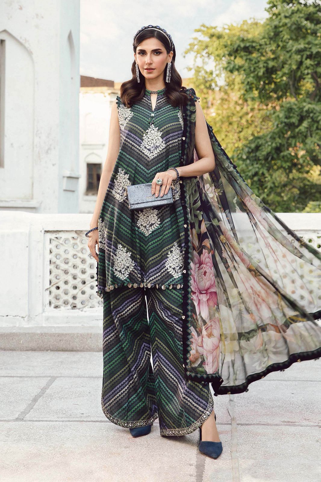 Maria B Lawn Embroidered 3 Piece | MB112