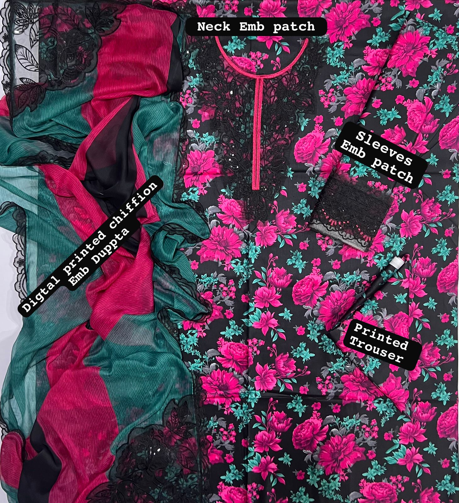 Iznik Lawn Embroidered 3 Piece | IZ110