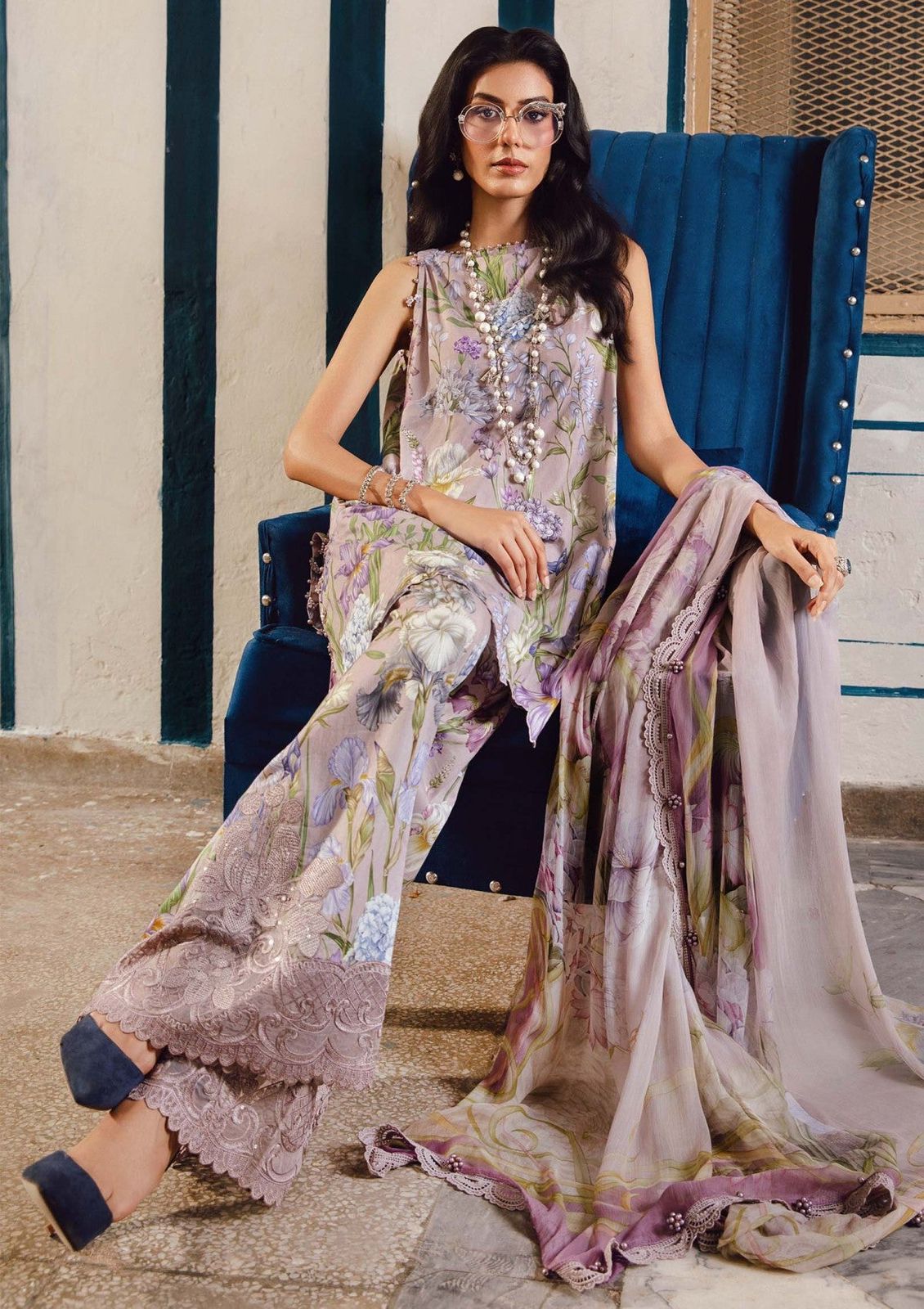 Maria B Lawn Embroidered 3 Piece | MB110