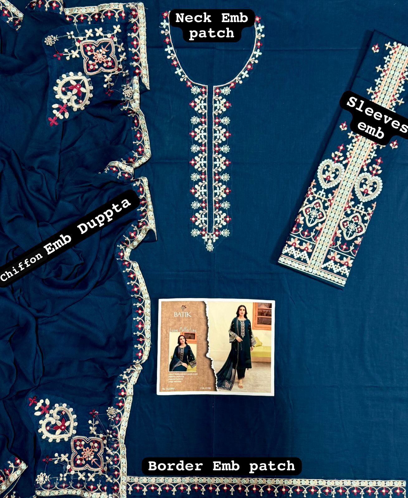 Batik Lawn Embroidered 3 Piece | BK112