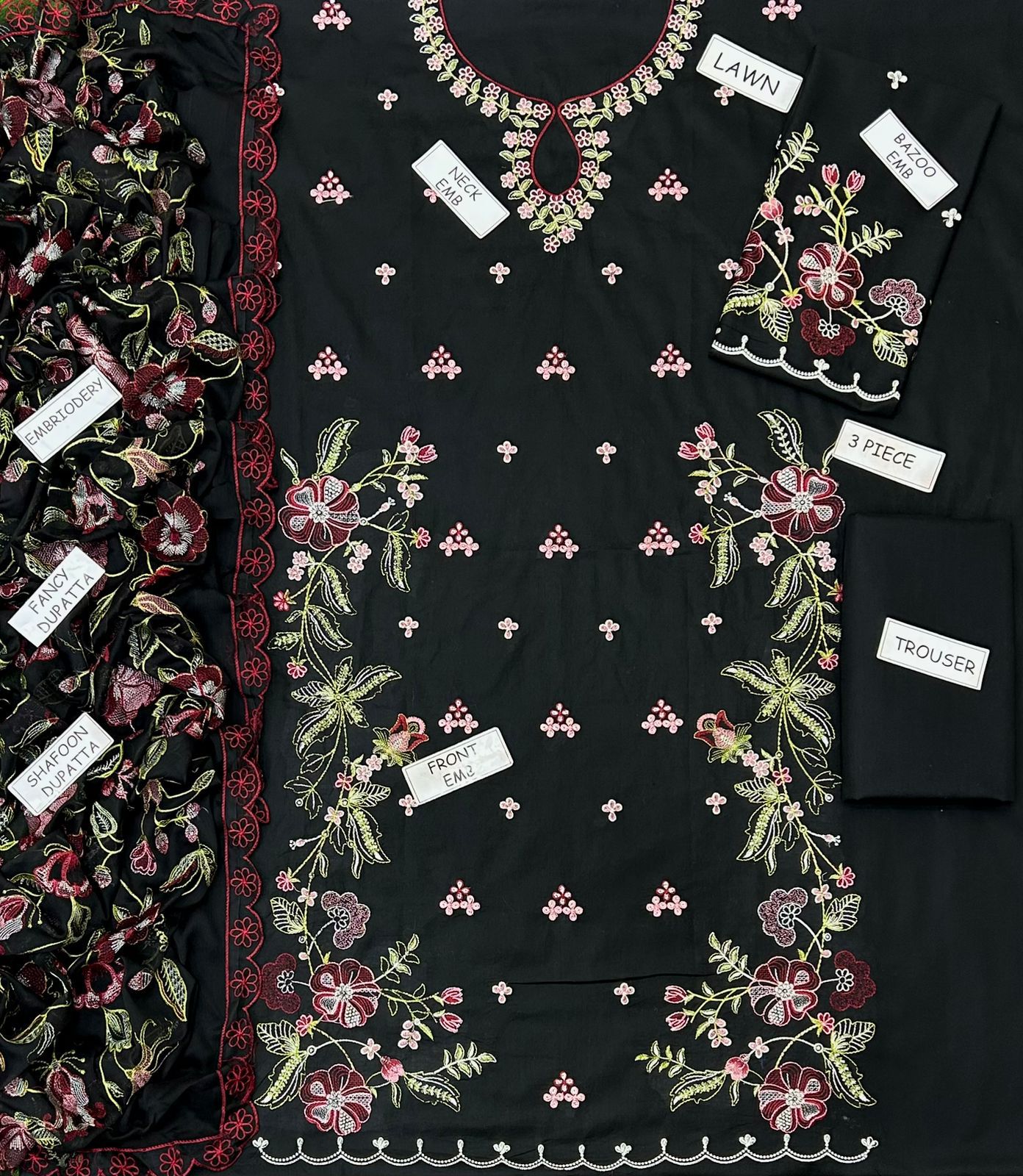 Cross Stitch Lawn Embroidered 3 Piece | CS110